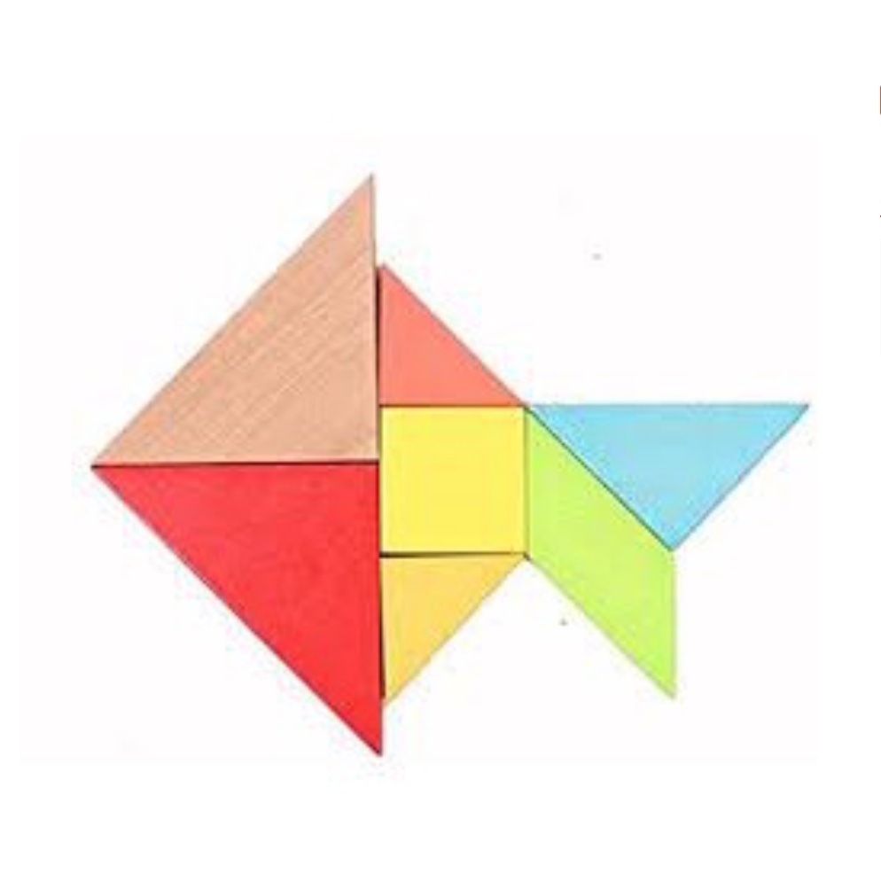 Bộ Đồ chơi xếp hình Tangram bằng gỗ - kích thước 12.1x12.1 cho bé yêu