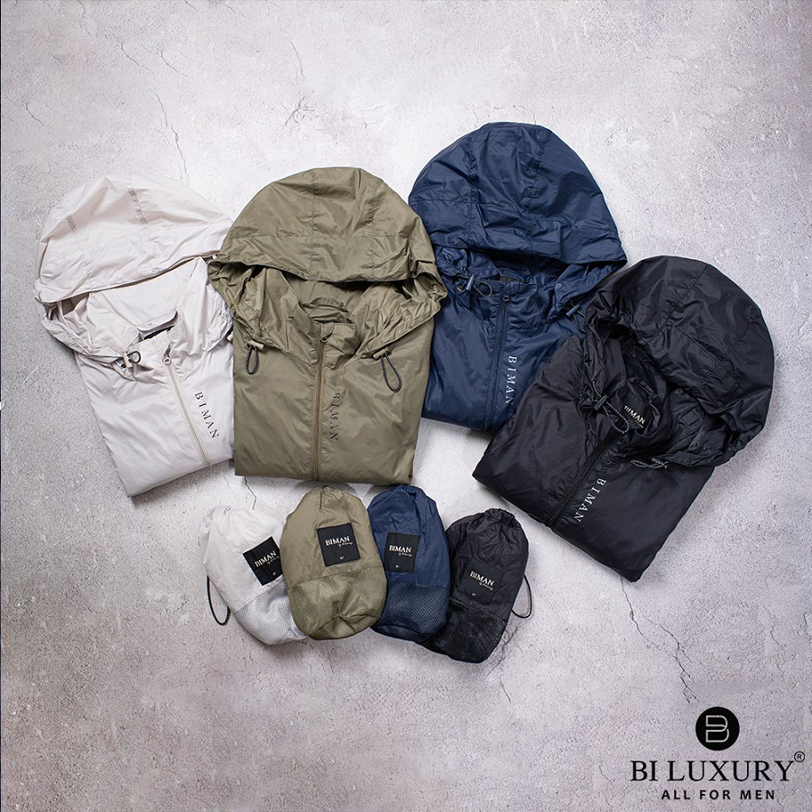 Áo khoác gió nam Biluxury 4AG1T001 có mũ một lớp chống gió chống nước nhẹ đi nắng đi mưa | BigBuy360 - bigbuy360.vn