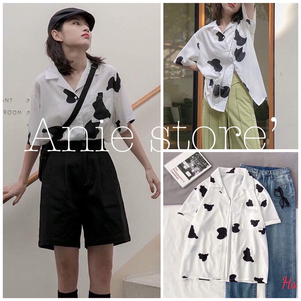 [Mã FAMAYWA giảm 10K đơn 50K] Áo Sơ Mi Bò Sữa Unisex 🦋 Áo Somi Nữ Tay Lỡ Dáng Rộng 🦋