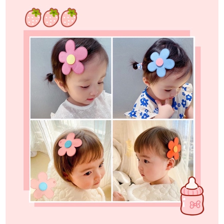 Kẹp hoa vải dạ loại to cực dễ thương cho bé