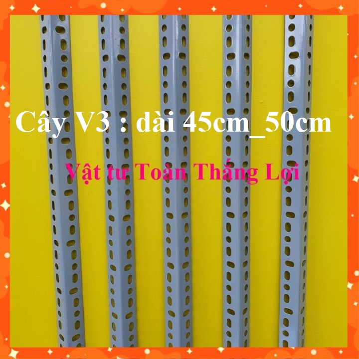(Dài 45cm_50cm ) Cây sắt V lỗ V3x3cm dày 1.5li