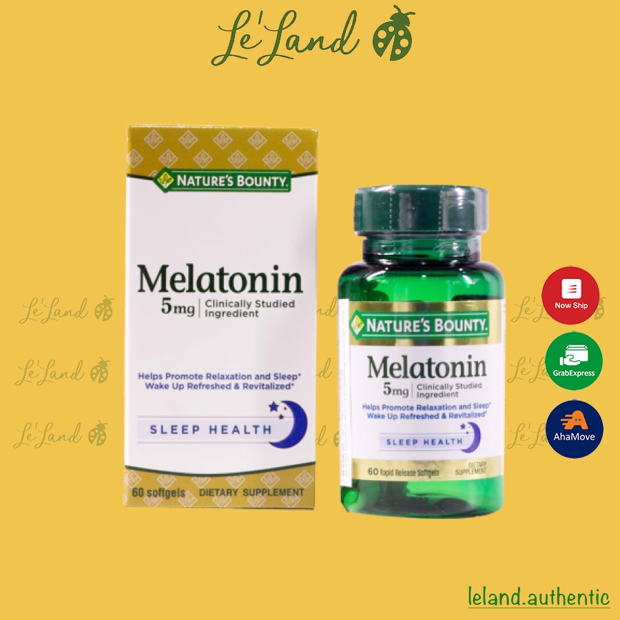 CHÍNH HÃNG - VIÊN ĐIỀU HOÀ GIẤC NGỦ MELATONIN NATURE’S BOUNTY 60 VIÊN