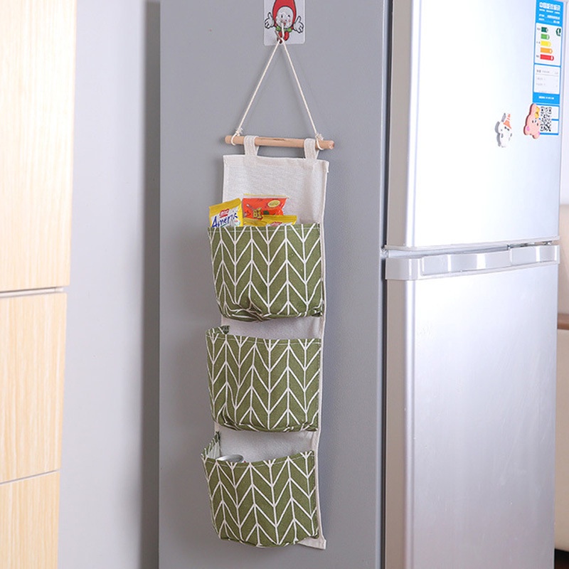 Túi Vải Treo Tường 3 Ngăn / 7 Ngăn DÉCOR Lúa Mạch - Giỏ Đựng Đồ Nhiều Ngăn Trang Trí (Chọn Màu)