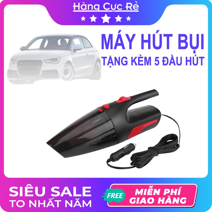 Máy hút bụi cầm tayFREESHIP Máy hút bui chuyên dụng cho ô tô xe hơi  120W VC-HCR120-Tặng kèm 5 đầu hút-Shop Hàng Cự