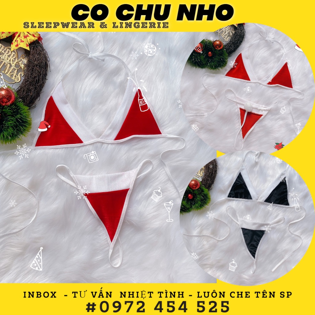 SẴN HÀNG GIAO NGAY[ Bk026 ] Set đồ lót noel cosplay sexy giáng sinh -  bộ đồ lót noel gợi cảm -cochunhochuyensi
