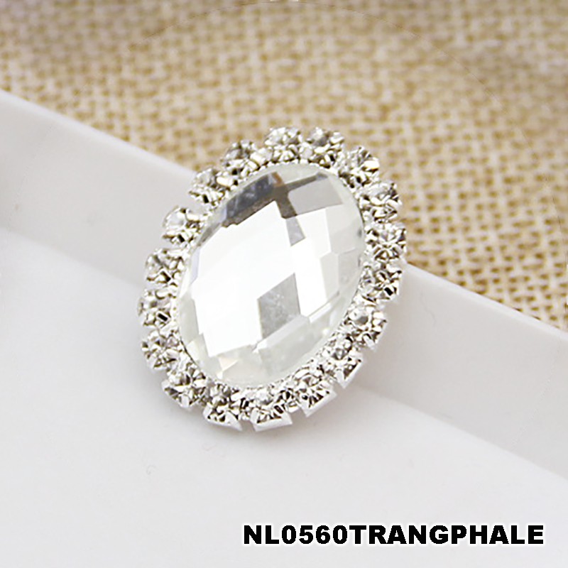[Nguyên liệu làm trâm] 1 hạt dán đáy bằng 24*19mm làm vương miện Lolita, charm mặt dây chuyền