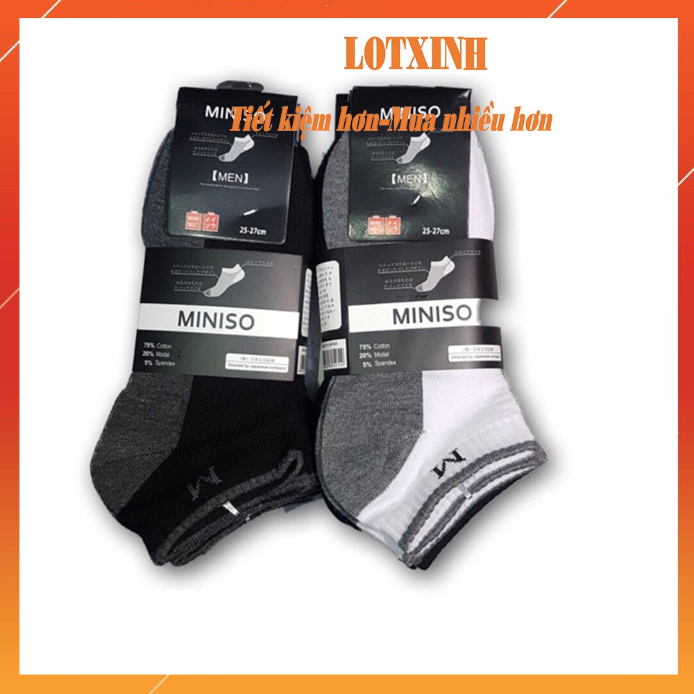 SET 3 đôi Tất Nam Cổ Ngắn Vớ Nam Nữ vải Cotton dày vừa, chất liệu thoáng mát khử mùi TATNAM05