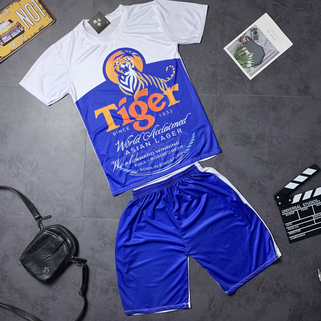 _Đồ Bộ Nam - Bộ Thể Thao Nam Cộc Tay In hình Bia Tiger Cực Hot .