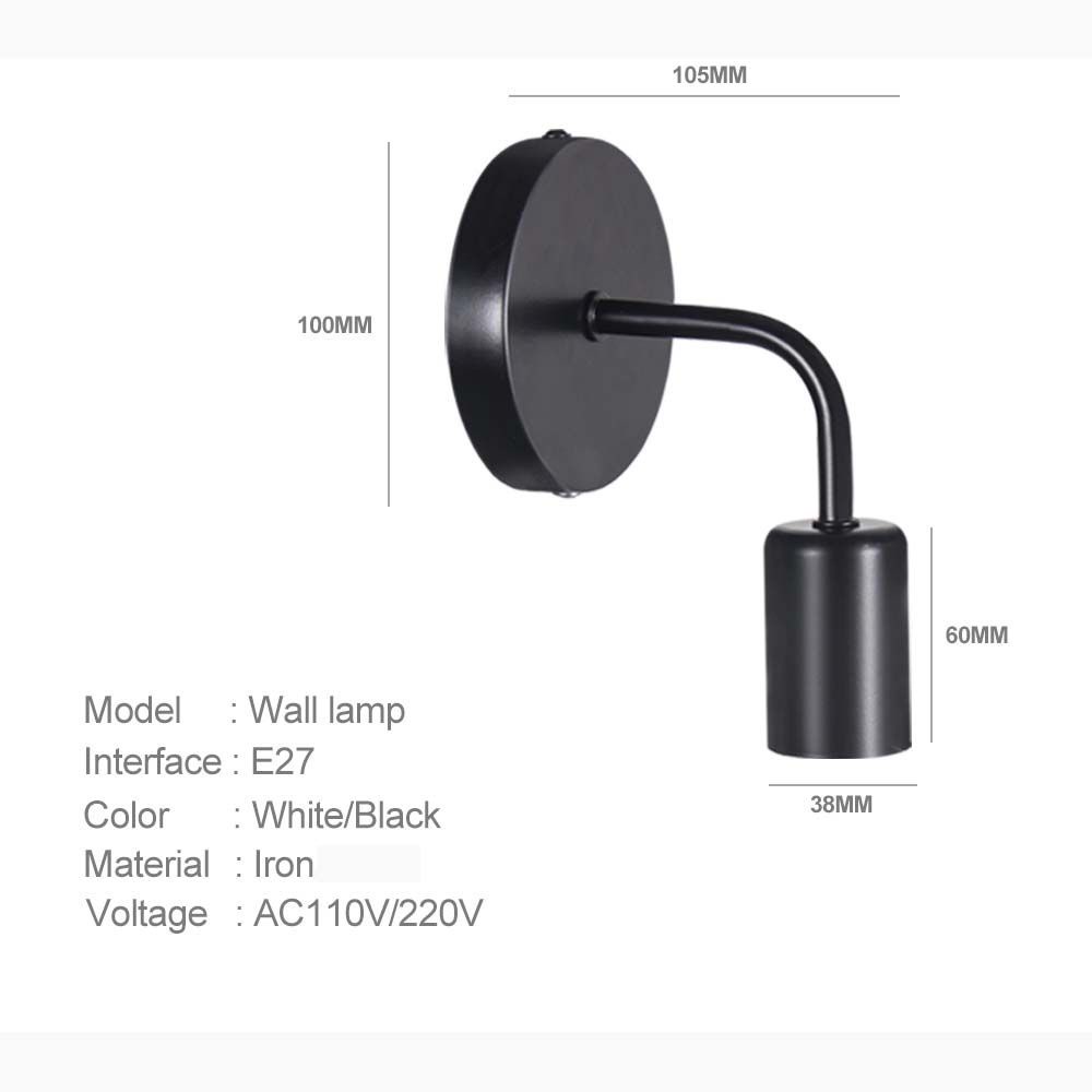 Đèn gắn tường E27 110V 220V phong cách Bắc Âu cổ điển gồm hai màu tùy chọn