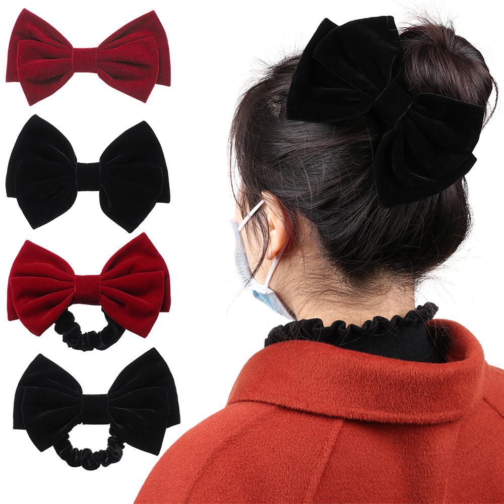 Kẹp Tóc Nơ Vải Nhung Sang Trọng Dành Cho Nữ