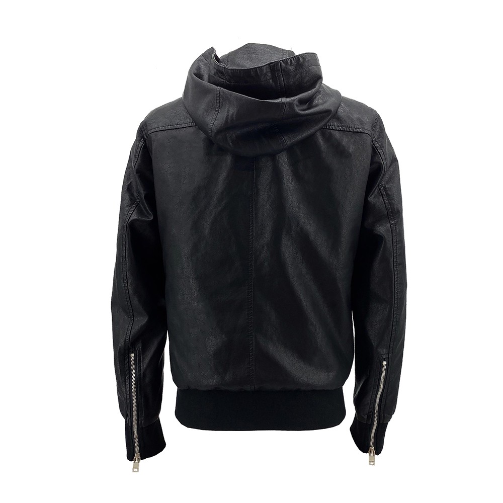 Áo khoác da cao cấp MIKENCO Hoodie Leather Jacket thời trang, phong cách