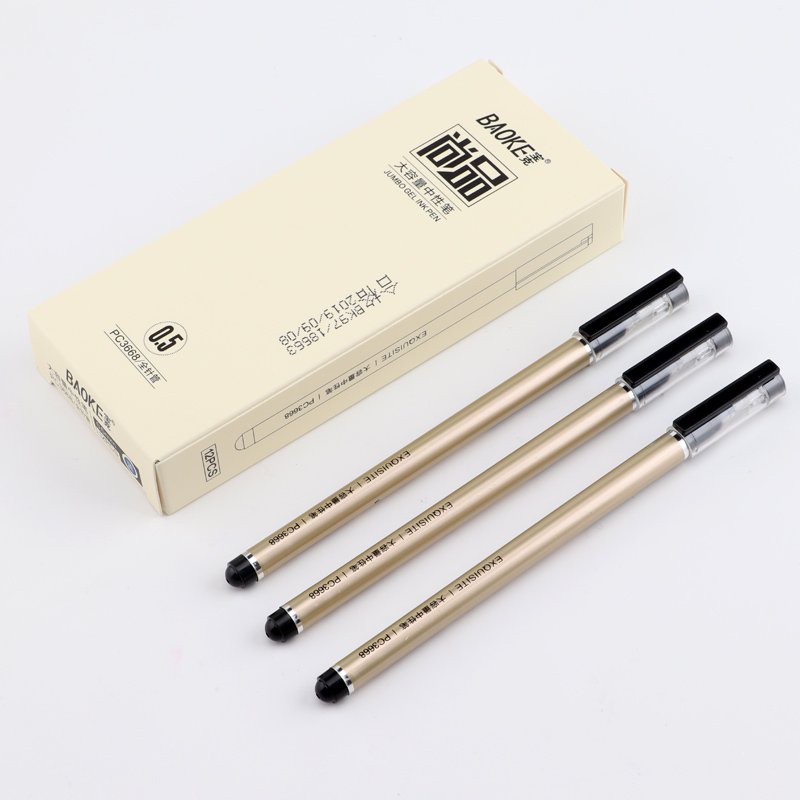 Bút Gel 0.5mm EXQUISITE Baoke PC3668 - Đầu bi 0.5mm - xanh + đen + đỏ