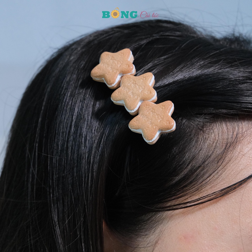 Kẹp tóc Hàn Quốc hình bánh quy KKL30 - kẹp tóc nhựa BÔNG Cài Tóc