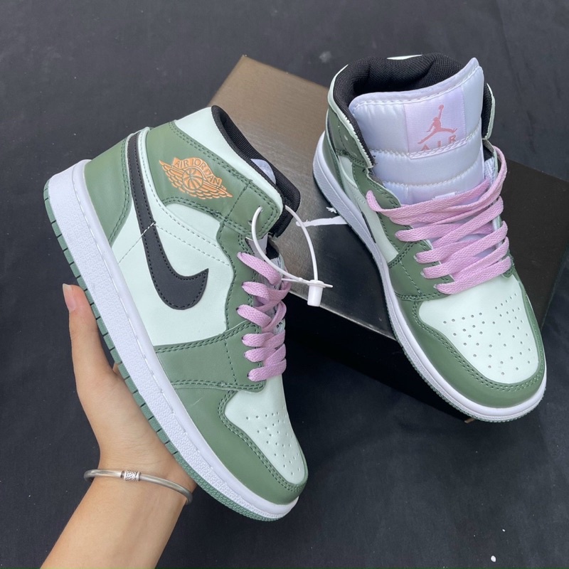 Giầy Jordan 1 đen xanh lá cao cổ hàng cao cấp