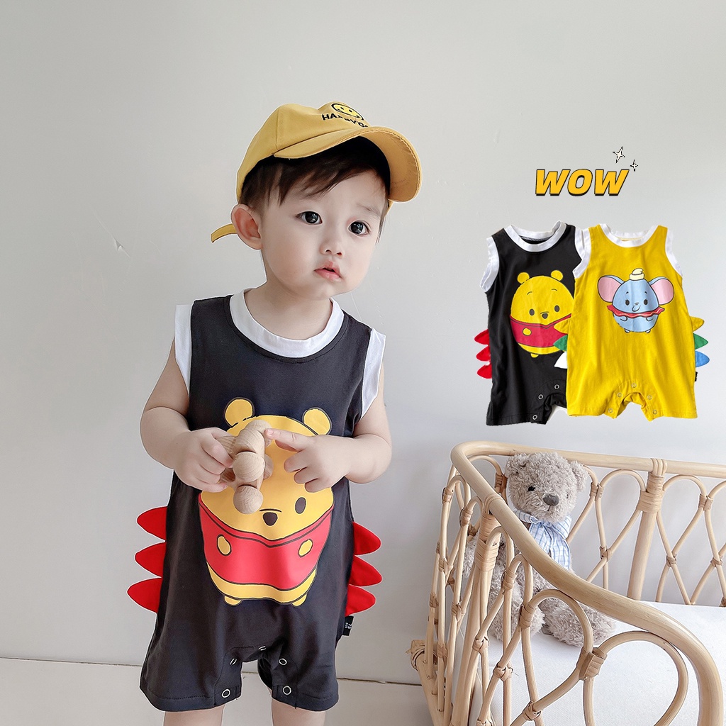Bộ Quần Yếm In Hoạt Hình Dễ Thương Cho Trẻ Sơ Sinh
