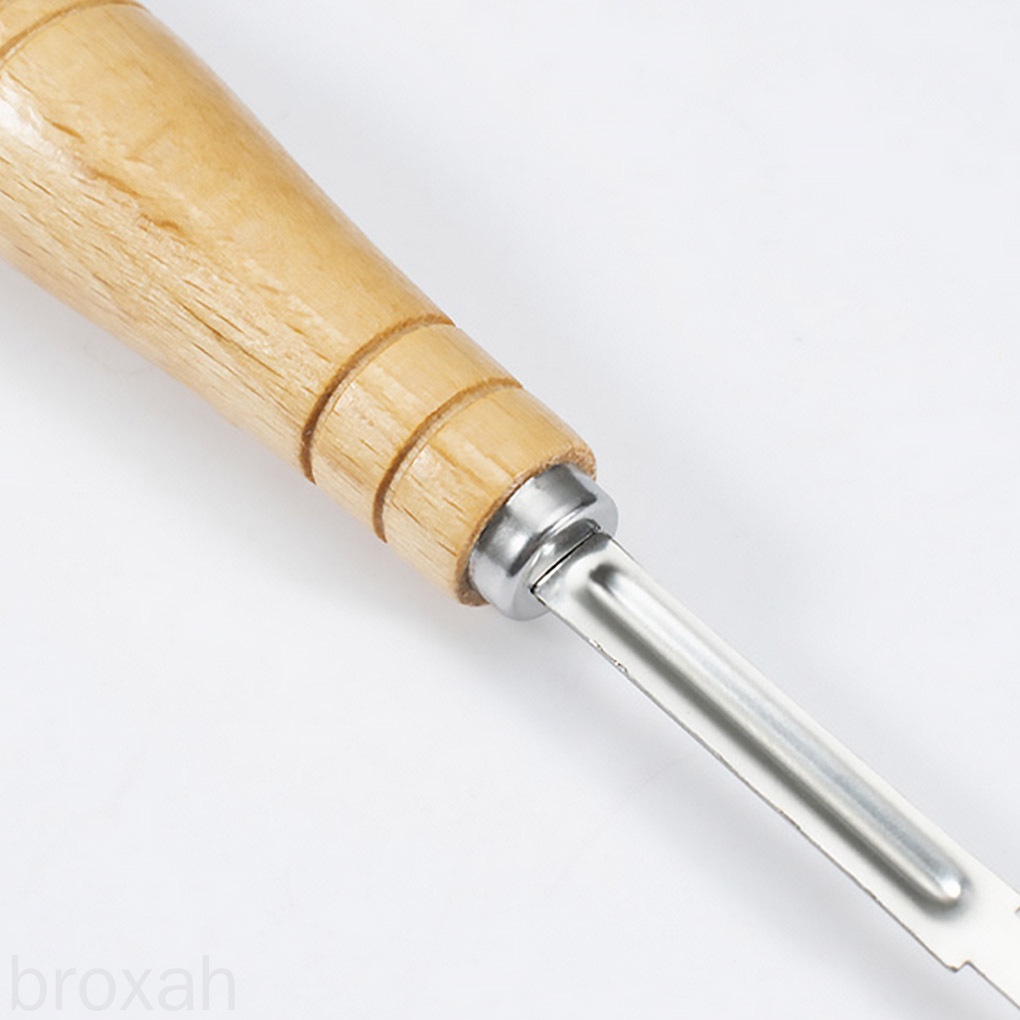 Dụng Cụ Cắt Bột Bánh Mì Bằng Thép Không Gỉ Tay Cầm Gỗ Có Nắp Đậy Pu Tiện Dụng