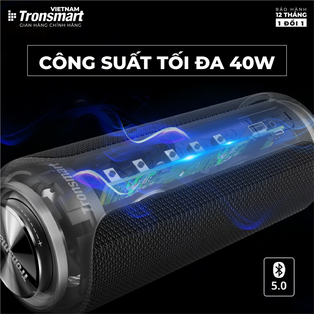 Loa Bluetooth 5.0 Tronsmart Element T6 Plus/ T6 Plus Upgraded - 360 độ - Hàng chính hãng - Bảo hành 12 tháng