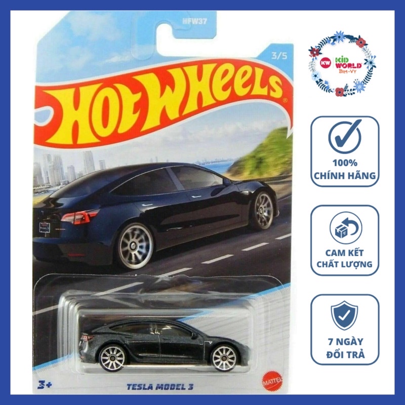 Xe mô hình Hot Wheels Luxury Sedans Series 2022 Tesla Model 3 HDH14.