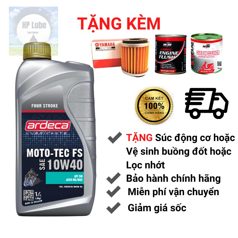 [KM Tặng Kèm] Nhớt Ardeca 10w40 Moto-Tec FS Xe Số, Côn Tay, Mô Tô