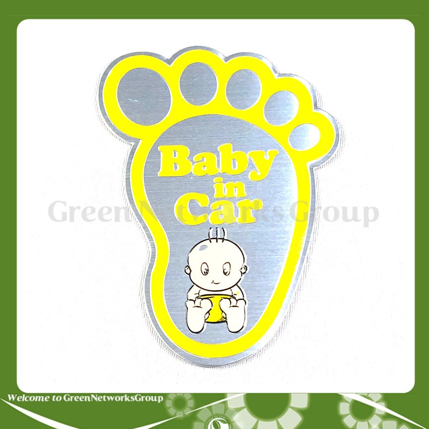 Bộ tem dán xe kim loại baby in car Greennetworks