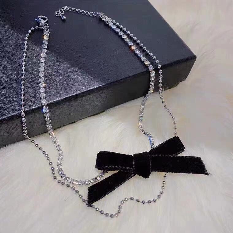 CHOKER NƠ CAO CẤP XINH ĐẸP CHO NỮ DÂY CHUYỂN VÒNG CỔ NƠ ĐÁ LẤP LÁNH SIÊU SANG TRANG SỨC NO.93 JEWELRY