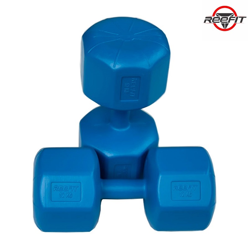 Tạ tay nhựa bát giác Reefit 12kg có ruột (PHUCTHANHSPORT)