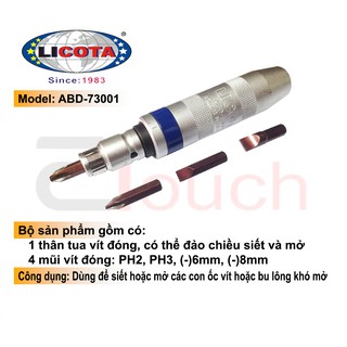 Bộ tu vít đóng tự động 4 mũi cao cấp licota - abd-73001