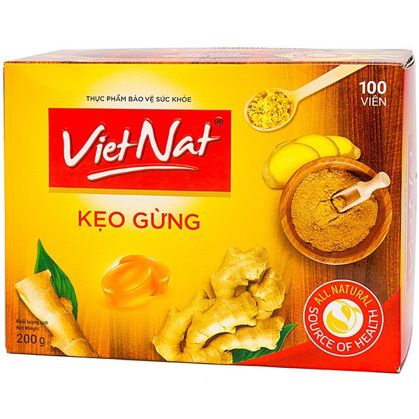 KẸO GỪNG VIETNAT HỘP 100 VIÊN SIÊU NGON