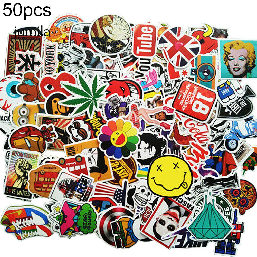 Bộ 25/ 50/ 100/ 200 miếng dán trang trí họa tiết graffiti đa năng tiện dụng
