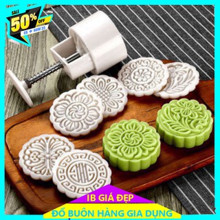 [Sét 6 mặt] khuôn bánh trung thu 50g/ 75g/ 100g/ 125g/ 150g/ 200g - khuôn làm hình hoa sen vuông tròn lò xo mẫu mới 2021