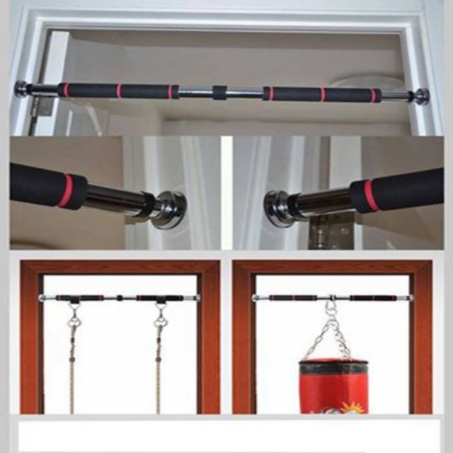 [Xả kho] Xà đơn gắn cửa đỏ đen Loại 1 ( tăng chỉnh 60 cm đến 100 cm)