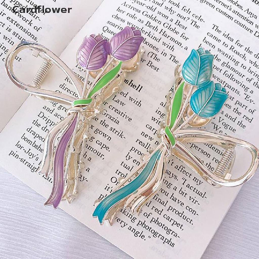 &lt; Cardflower &gt; Kẹp Tóc Móng Vuốt Hình Hoa Tulip Cho Nữ Đang Giảm Giá