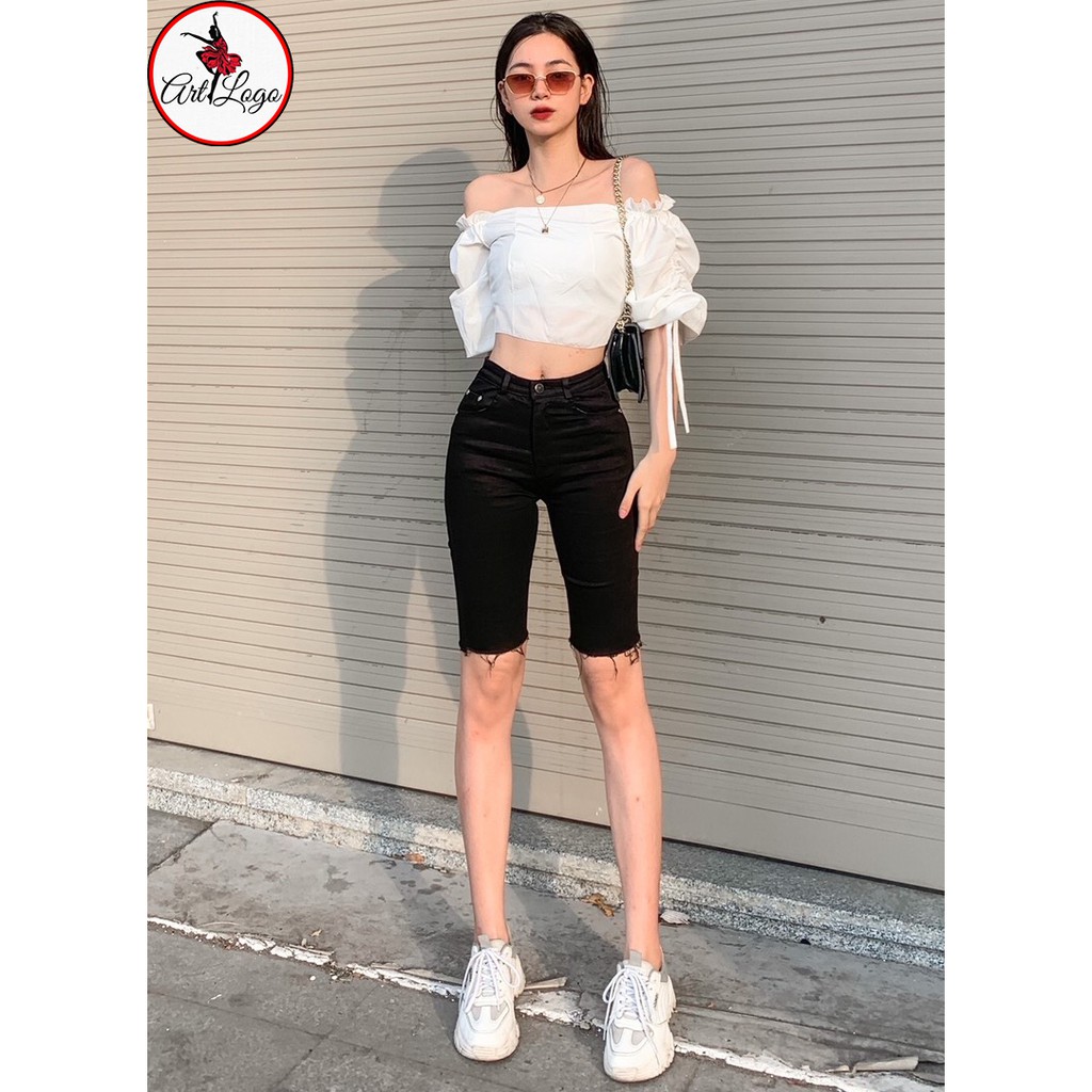 Set bộ đồ nữ đi chơi áo voan rớt vai quần jean "ÁO RỚT VAI" | BigBuy360 - bigbuy360.vn