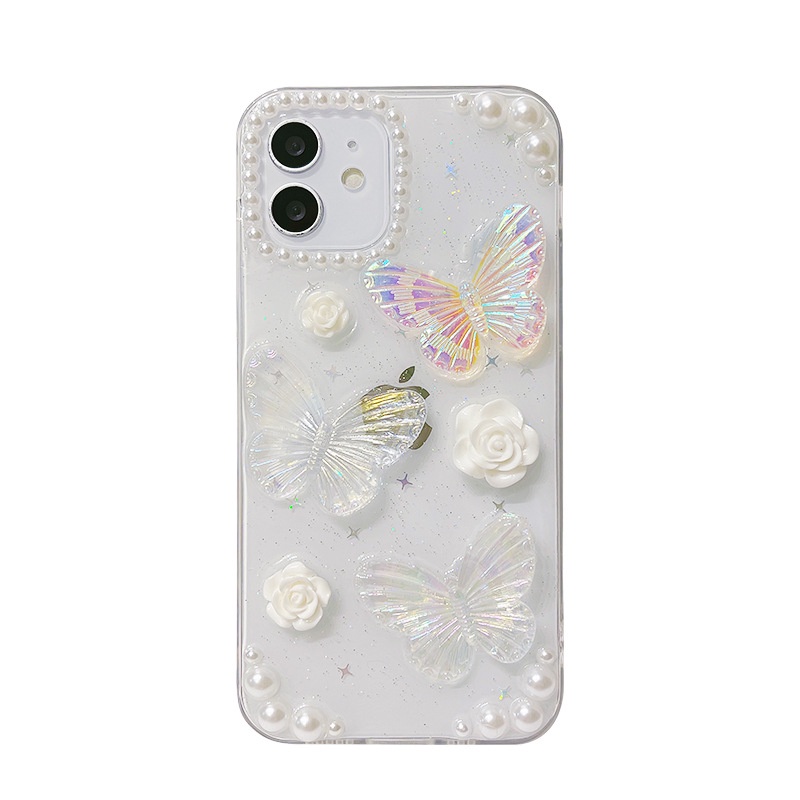 Ốp Điện Thoại TPU Dẻo Trong Suốt Họa Tiết Bươm Bướm Cho IPhone 14 7 / 8 SE 2020 7P / 8Plus X XS XR 11 12 13 Mini Pro Max AT0002