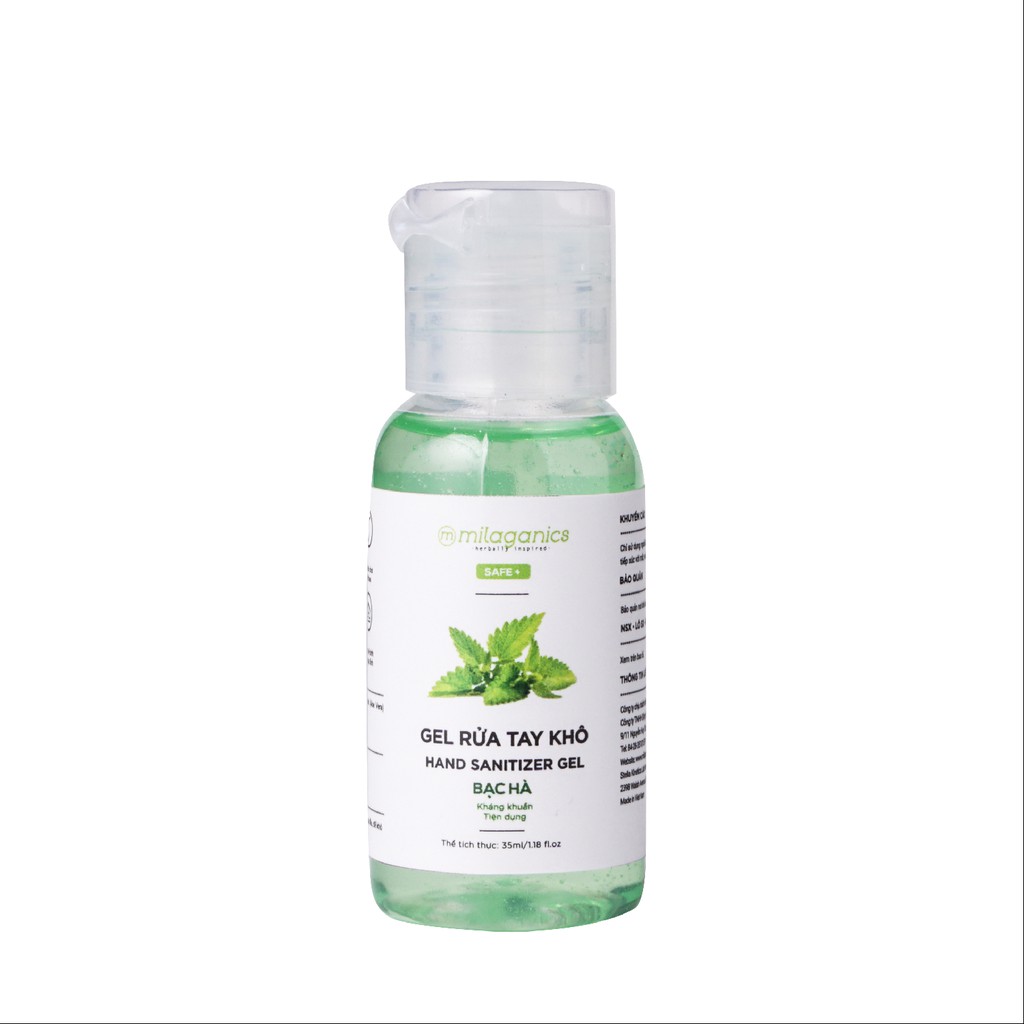 Gel rửa tay khô kháng khuẩn khô bạc hà MILAGANICS 35ml (Chai) | BigBuy360 - bigbuy360.vn