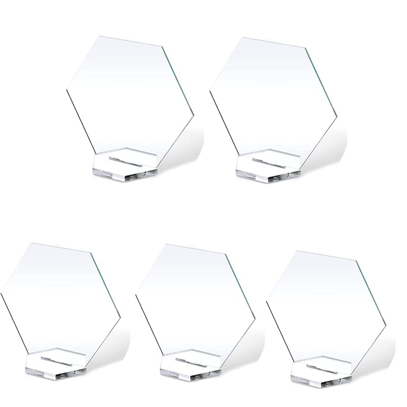 Set 5 / 10 Thẻ Trống Hình Lục Giác Bằng Acrylic Trong Suốt