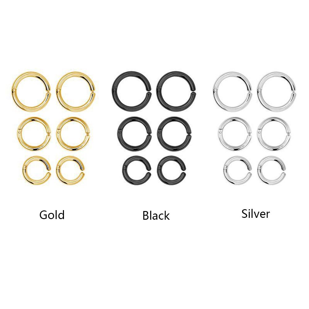 Max Black|Khuyên Tai Dạng Vòng Không Xỏ Bằng Thép Titan Nhiều Màu Sắc Phong Cách Unisex