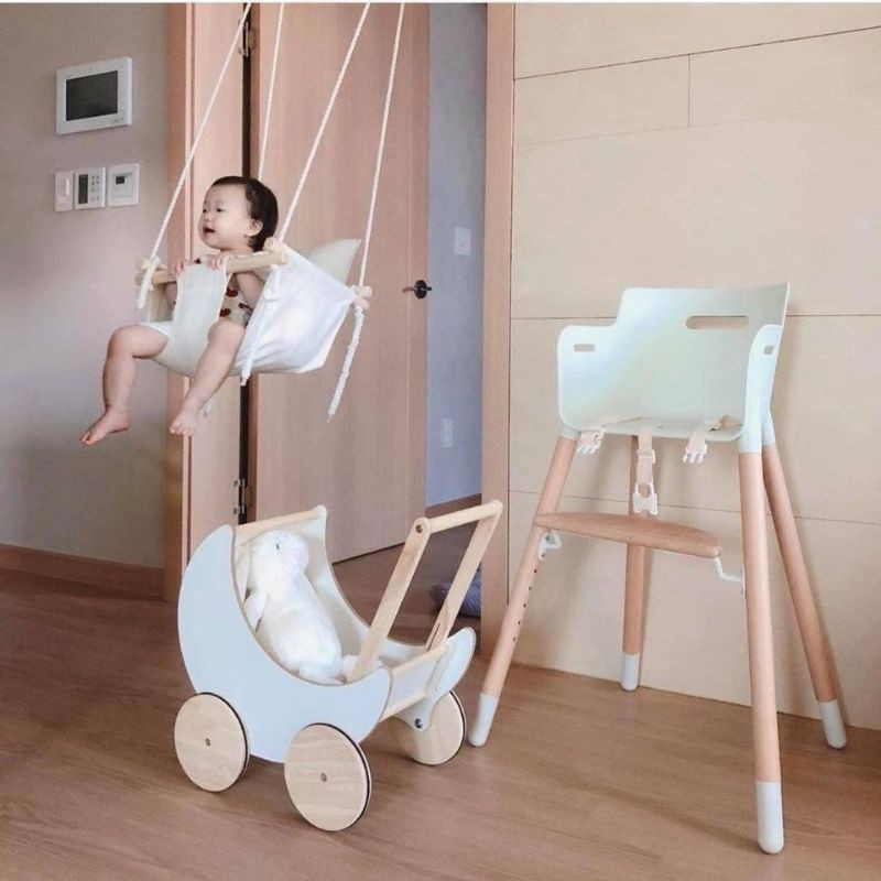 GHẾ ĂN DẶM CHÂN GỖ THANKSBABY/GHẾ ĂN DẶM ĐƠN GIẢN DỄ VỆ SINH