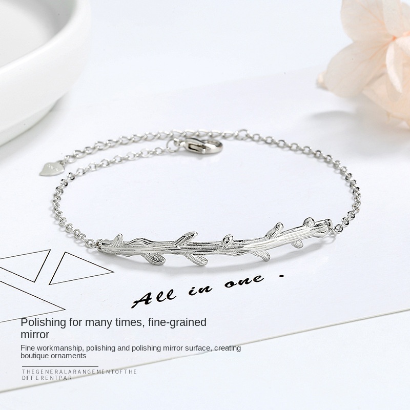 Vòng Tay Cặp Hình Nhánh Cây Đơn Giản Cá Tính Thời Trang Thích Hợp Làm Quà Valentine