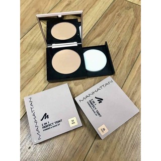 Phấn phủ manhattan 2in1 perfect teint - hộp có gương và mút dặm phấn