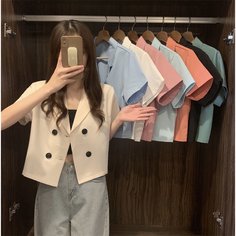 Áo Khoác Blazer Nữ Ngắn Tay Cổ Chữ V Thời Trang | WebRaoVat - webraovat.net.vn