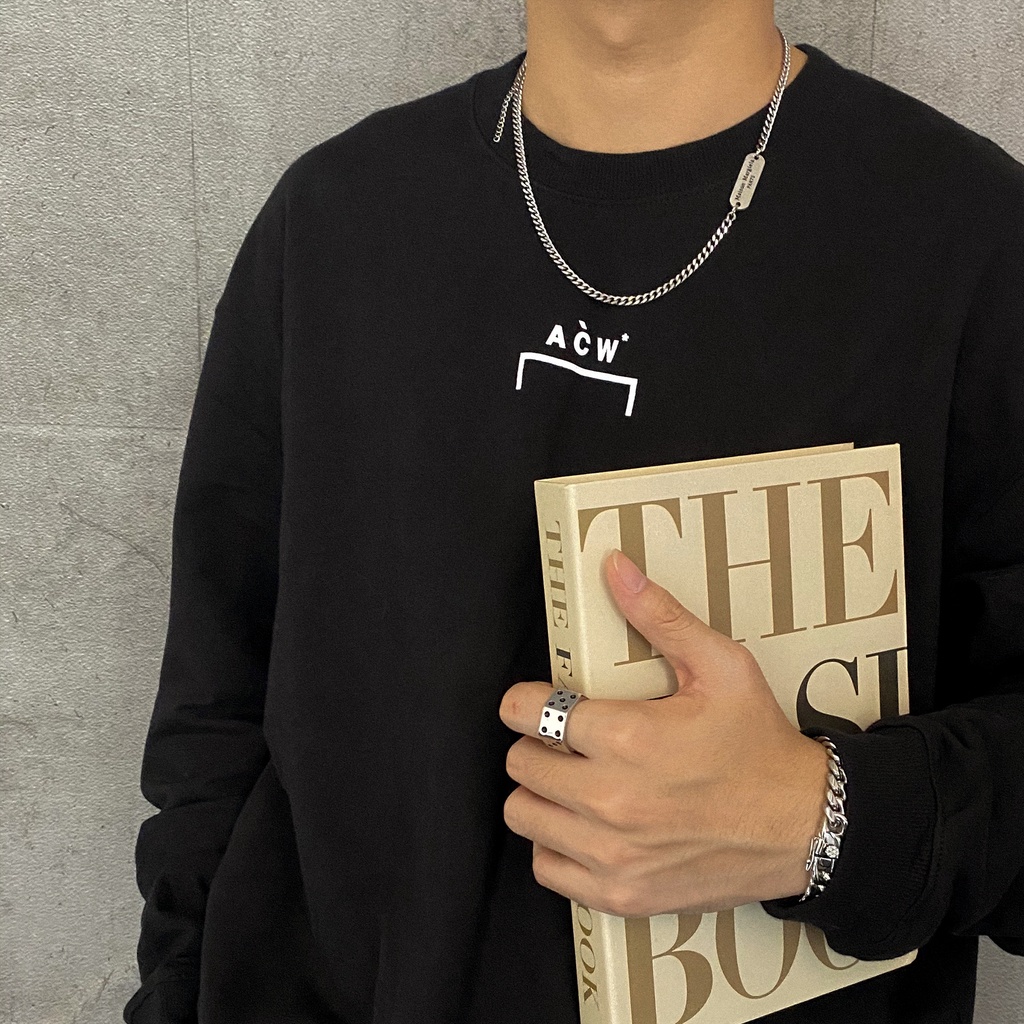 Vòng cổ Mặt Vuông Khắc Chữ Đơn Giản Cá Tính