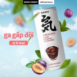 6/12/24 lon nước uống có ga genki forest vị ô mai 0 đường - 0 calories 330ml