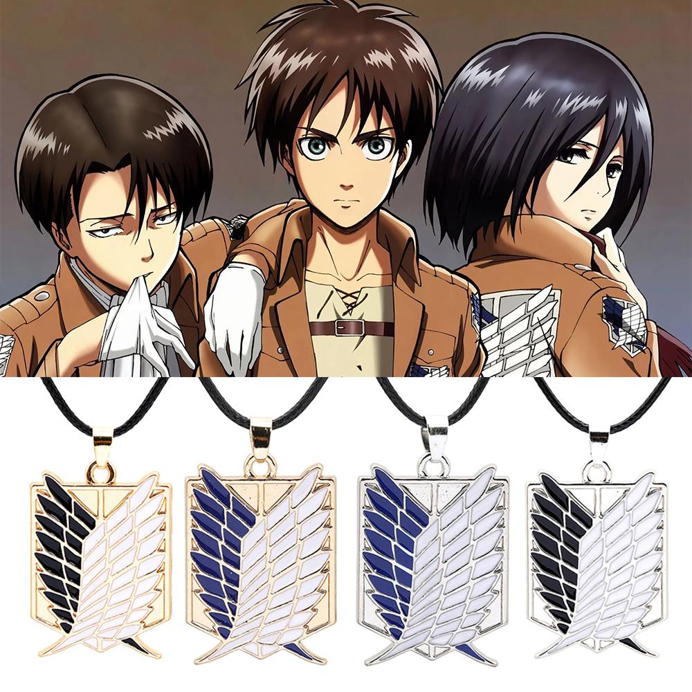 DANILO Dây Chuyền Da PU Mặt Hình Đôi Cánh Phong Cách Phim Attack on Titan