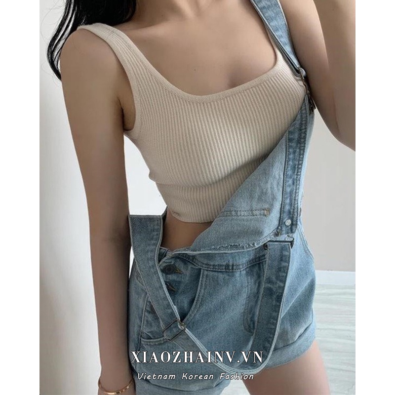 Xiaozhainv Áo Croptop Sát Nách Cổ Chữ U Quyến Rũ Thời Trang Nhiều Màu Tùy Chọn Cho Nữ | BigBuy360 - bigbuy360.vn