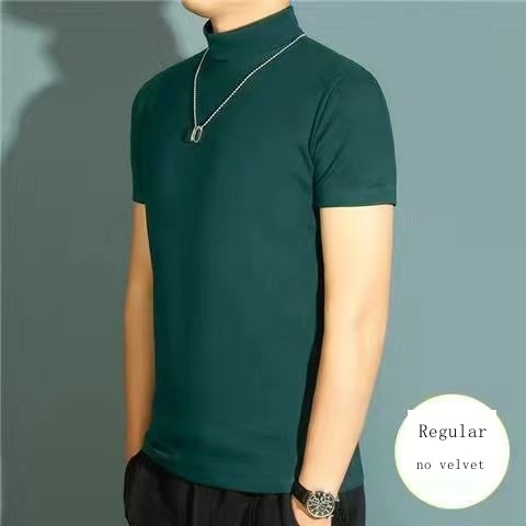 Áo Thun Tay Ngắn Mỏng Cổ Cao Thời Trang Thu Đông Cho Nam