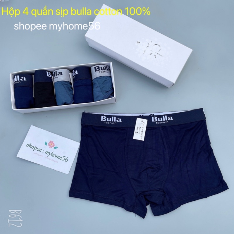 Hộp 4 quần lót nam - quần sịp đùi cao cấp Bulla siêu chất (shop bao chất )