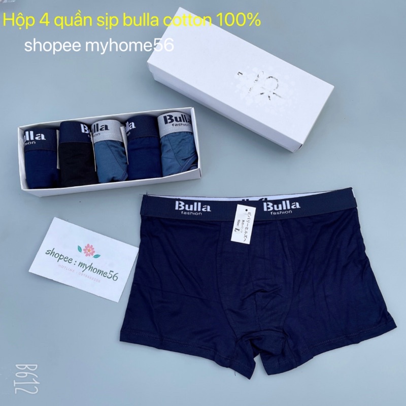 Hộp 4 quần lót nam - quần sịp đùi cao cấp Bulla siêu chất