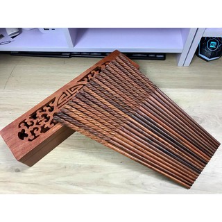 Đũa ăn gỗ trắc đầu xoắn tứ quý tinh tế, sang trọng!