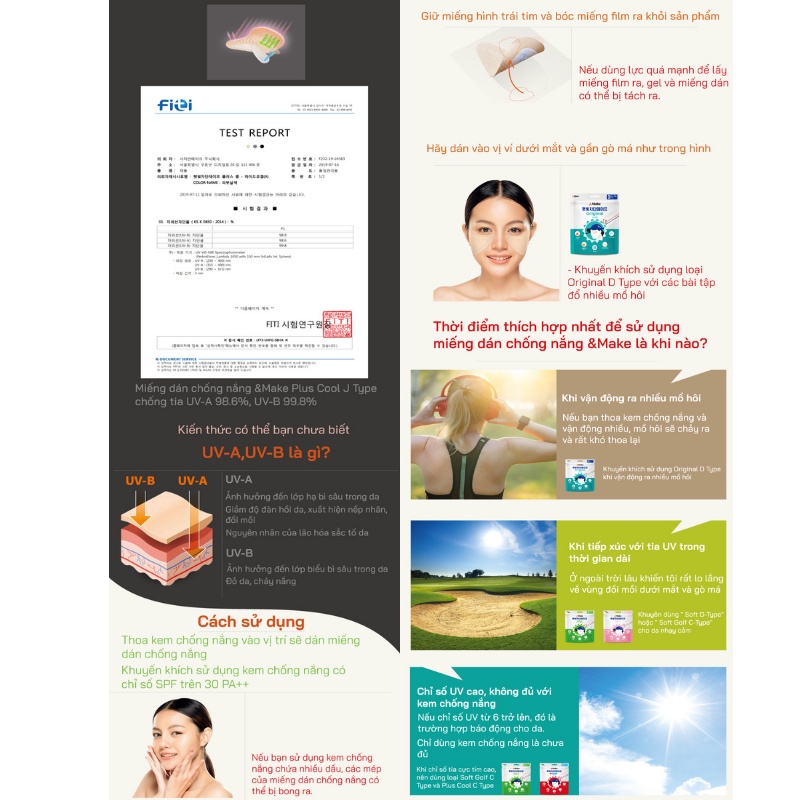 Miếng Dán Chống Nắng &Make Bảo Vệ Da Mặt Chống Tia UV, Dành Cho Thể Thao Ngoài Trời Golf v.v...